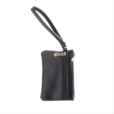 INF Schicke kleine Damen Geldbörse mit doppeltem Reißverschlussdesign Schwarz INF Schicke kleine Damen Geldbörse mit doppeltem Reißverschlussdesign Schwarz