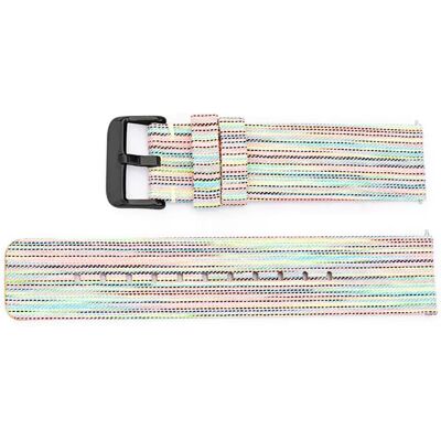 INF Regenbogen-Canvas-Uhrenarmband mit schwarzer Schnalle 22 mm INF Regenbogen-Canvas-Uhrenarmband mit schwarzer Schnalle 22 mm