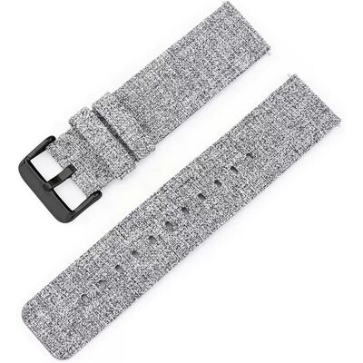 INF Canvas Uhrenarmband - Hellgrau mit schwarzer Schnalle 18 mm INF Canvas Uhrenarmband - Hellgrau mit schwarzer Schnalle 18 mm