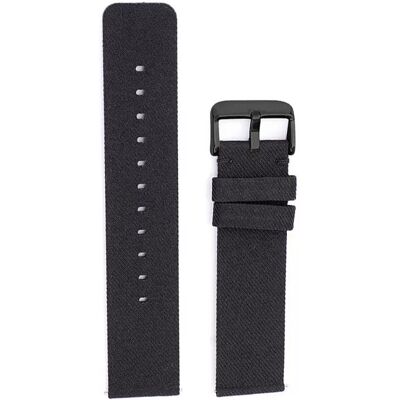 INF Schwarzes Canvas-Uhrenarmband mit schwarzer Schnalle 16 mm INF Schwarzes Canvas-Uhrenarmband mit schwarzer Schnalle 16 mm