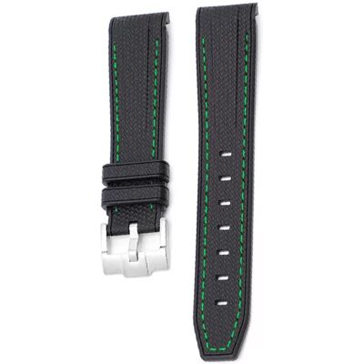 INF 20mm Gummi-Uhrenarmband für Omega x Swatch Schwarz + Grün INF 20mm Gummi-Uhrenarmband für Omega x Swatch Schwarz + Grün