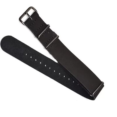 INF Klassisches schwarzes Uhrenarmband aus Leder 24 mm INF Klassisches schwarzes Uhrenarmband aus Leder 24 mm