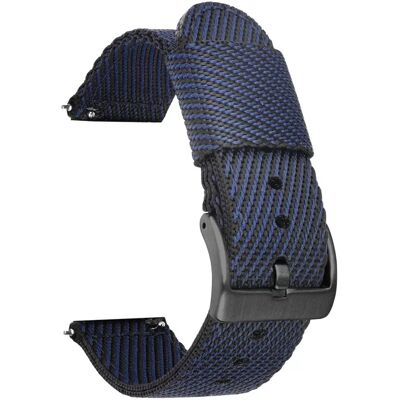 INF Nylon Uhrenarmband mit schwarzer Schnalle - 24/22/20/18mm Schwarz 22 mm INF Nylon Uhrenarmband mit schwarzer Schnalle - 24/22/20/18mm Schwarz 22 mm