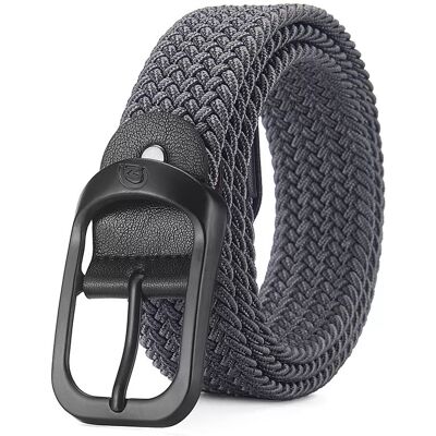 INF Neuer elastischer Herren-Flechtgürtel - 120 cm Grau INF Neuer elastischer Herren-Flechtgürtel - 120 cm Grau