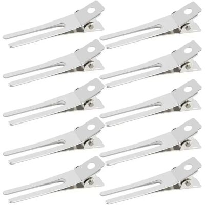 INF 20 Haarspangen - Doppelzinkige Metall-Styling-Clips Silber INF 20 Haarspangen - Doppelzinkige Metall-Styling-Clips Silber