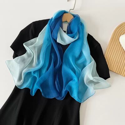 INF Schimmernder Schal: Eleganter Perlen-Chiffon-Schal Blau INF Schimmernder Schal: Eleganter Perlen-Chiffon-Schal Blau