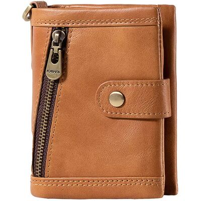 INF Stilvolle RFID-blockierende Geldbörse aus echtem Leder für Damen und Herren Khaki INF Stilvolle RFID-blockierende Geldbörse aus echtem Leder für Damen und Herren Khaki