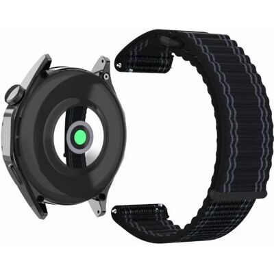 INF Nylon-Uhrenarmband für Huawei, 22 mm Universal Schwarz INF Nylon-Uhrenarmband für Huawei, 22 mm Universal Schwarz