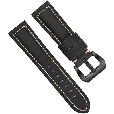 INF Echtleder-Uhrenarmband Schwarz 20 mm INF Echtleder-Uhrenarmband Schwarz 20 mm