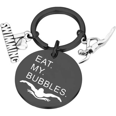 INF Stylischer schwarzer Schwimmer-Schlüsselanhänger aus Edelstahl - Perfektes Geschenk INF Stylischer schwarzer Schwimmer-Schlüsselanhänger aus Edelstahl - Perfektes Geschenk