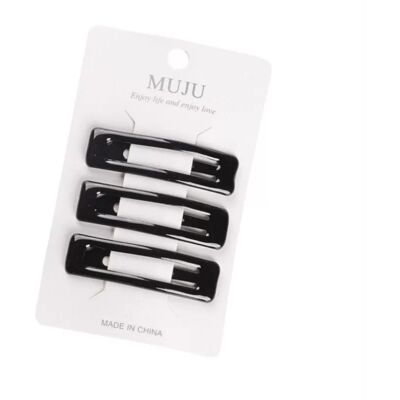 INF Klassische schwarze, quadratische Haarspangen - 3er-Set für sicheren Halt INF Klassische schwarze, quadratische Haarspangen - 3er-Set für sicheren Halt