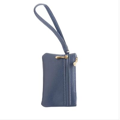 INF Schicke kleine Damen Geldbörse mit doppeltem Reißverschlussdesign Blau INF Schicke kleine Damen Geldbörse mit doppeltem Reißverschlussdesign Blau