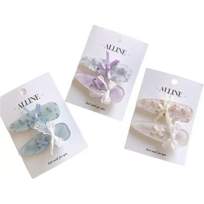 INF Charmantes Haarspangen-Set - Blumen-Spitzen-Schleifen-Design (3 Paare) INF Charmantes Haarspangen-Set - Blumen-Spitzen-Schleifen-Design (3 Paare)