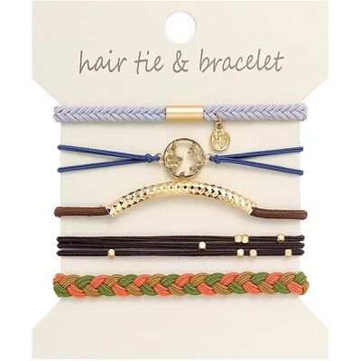 INF Goldene Landkarten-Haargummi-Armband - Stilvolles Accessoire INF Goldene Landkarten-Haargummi-Armband - Stilvolles Accessoire