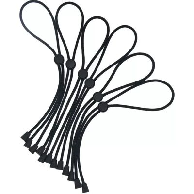 INF Schwarze elastische Haargummis - 6er-Set mit Kunststoffteilen INF Schwarze elastische Haargummis - 6er-Set mit Kunststoffteilen