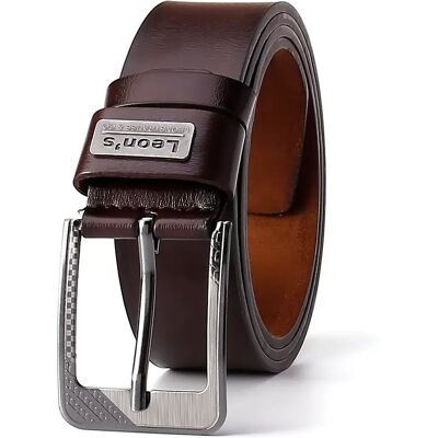 INF Herren PU Leder Gürtel 120cm, Vintage Design für Alltag und Business Kaffee INF Herren PU Leder Gürtel 120cm, Vintage Design für Alltag und Business Kaffee