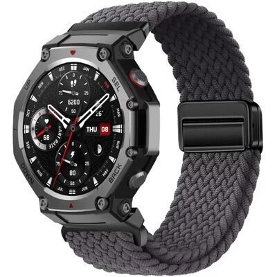 INF Elastisches geflochtenes Magnetarmband kompatibel mit Amazfit T-Rex 2 - Nylon Uhrenarmband Grau INF Elastisches geflochtenes Magnetarmband kompatibel mit Amazfit T-Rex 2 - Nylon Uhrenarmband Grau