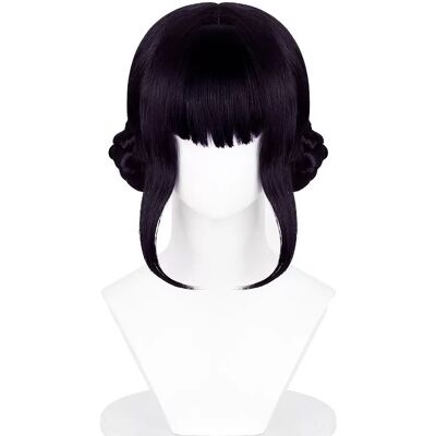 INF Schwarze Cosplay Perücke - Hochtemperaturfaser, verstellbare Bänder für Anime Rollenspiele & Partys INF Schwarze Cosplay Perücke - Hochtemperaturfaser, verstellbare Bänder für Anime Rollenspiele & Partys