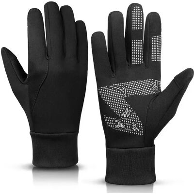 INF Warme Fleece-Touchscreen-Handschuhe für Outdoor-Laufen, Wandern, Angeln und Radfahren XL Schwarz+Grau INF Warme Fleece-Touchscreen-Handschuhe für Outdoor-Laufen, Wandern, Angeln und Radfahren XL Schwarz+Grau