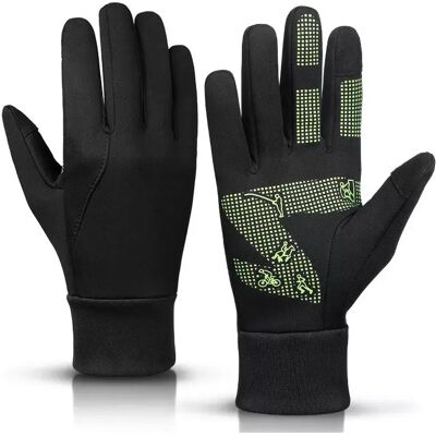 INF Warme Fleece-Touchscreen-Handschuhe für Outdoor-Laufen, Wandern, Angeln und Radfahren M Schwarz + Grün INF Warme Fleece-Touchscreen-Handschuhe für Outdoor-Laufen, Wandern, Angeln und Radfahren M Schwarz + Grün
