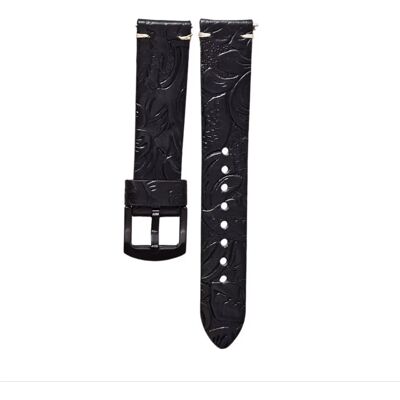INF Geprägtes Echtlederarmband kompatibel mit Huawei GT2/3 Pro - Stilvolles Ersatzarmband Schwarz INF Geprägtes Echtlederarmband kompatibel mit Huawei GT2/3 Pro - Stilvolles Ersatzarmband Schwarz