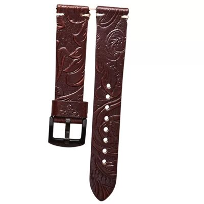 INF Geprägtes Echtlederarmband kompatibel mit Huawei GT2/3 Pro - Stilvolles Ersatzarmband Dunkelbraun INF Geprägtes Echtlederarmband kompatibel mit Huawei GT2/3 Pro - Stilvolles Ersatzarmband Dunkelbraun