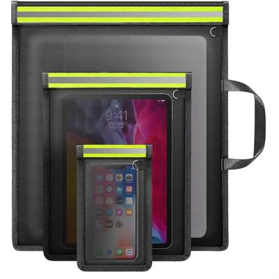 INF RFID Signal Blocking Tasche mit Reflexstreifen, Feuerfeste und Wasserdichte Faraday Tasche INF RFID Signal Blocking Tasche mit Reflexstreifen, Feuerfeste und Wasserdichte Faraday Tasche