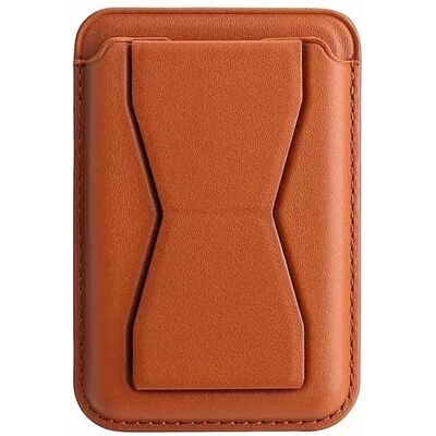 INF Faltbarer Handyhalter aus PU-Leder mit Kartenfach – Universelle Schmetterlings-Kartenhalter-Geldbörse Braun INF Faltbarer Handyhalter aus PU-Leder mit Kartenfach – Universelle Schmetterlings-Kartenhalter-Geldbörse Braun