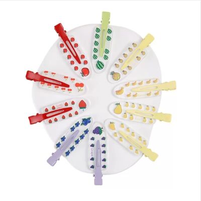 INF 10 Stk. Dopamin Bonbonfarbene, spurlos entfernbare Pony Haarspangen - Buntes Fruchtdesign INF 10 Stk. Dopamin Bonbonfarbene, spurlos entfernbare Pony Haarspangen - Buntes Fruchtdesign