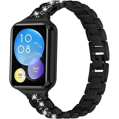 INF Elegantes Diamant-Edelstahl-Uhrenarmband kompatibel mit Xiaomi 8 Pro Schwarz INF Elegantes Diamant-Edelstahl-Uhrenarmband kompatibel mit Xiaomi 8 Pro Schwarz