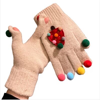 INF Weihnachtsbaum Winter Niedliche Kreative Fünf-Finger Warme Strickhandschuhe Khaki INF Weihnachtsbaum Winter Niedliche Kreative Fünf-Finger Warme Strickhandschuhe Khaki