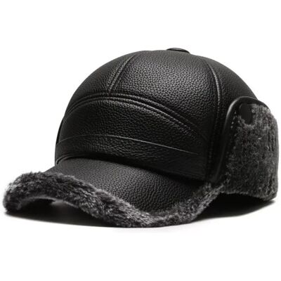 INF Premium Leder Baseball Cap: Warm, Winddicht & Ohrenschutz INF Premium Leder Baseball Cap: Warm, Winddicht & Ohrenschutz