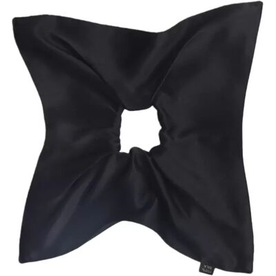 INF 19 Momme Seiden-Haargummi Quadratisch - Sanftes Satin Haar-Schal Scrunchie Schwarz INF 19 Momme Seiden-Haargummi Quadratisch - Sanftes Satin Haar-Schal Scrunchie Schwarz