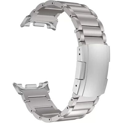 INF Titan Metall Uhrenarmband kompatibel mit Samsung Watch Ultra 2 / Ultra 1 - Drei-Perlen-Design mit Schildkröten-Schnalle Stahl INF Titan Metall Uhrenarmband kompatibel mit Samsung Watch Ultra 2 / Ultra 1 - Drei-Perlen-Design mit Schildkröten-Schnalle Stahl