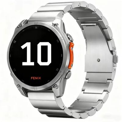 INF 26mm Schnellverschluss-Titanarmband mit flacher Schnalle, kompatibel mit Garmin Fenix 8 Silber INF 26mm Schnellverschluss-Titanarmband mit flacher Schnalle, kompatibel mit Garmin Fenix 8 Silber