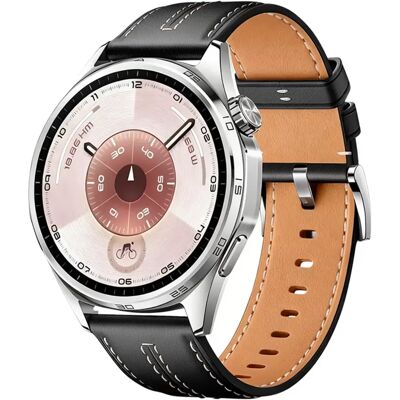 INF Premium Leder Uhrenarmband kompatibel mit Huawei GT6 - 22mm mit verbesserter Schnalle Schwarz INF Premium Leder Uhrenarmband kompatibel mit Huawei GT6 - 22mm mit verbesserter Schnalle Schwarz