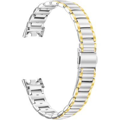 INF Elegantes Edelstahl-Uhrenarmband kompatibel mit Xiaomi Band 8/9/10 - Schlankes Metallarmband Silber+Gold INF Elegantes Edelstahl-Uhrenarmband kompatibel mit Xiaomi Band 8/9/10 - Schlankes Metallarmband Silber+Gold