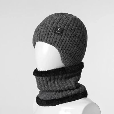 INF Winter Strickmütze und Schal Set für Herren - Warm & Schützend für Senioren Grau INF Winter Strickmütze und Schal Set für Herren - Warm & Schützend für Senioren Grau