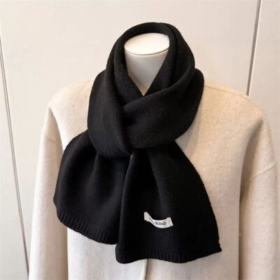 INF Winter Warmer Schal – Solider schwarzer Polyester-Nackenwärmer INF Winter Warmer Schal – Solider schwarzer Polyester-Nackenwärmer