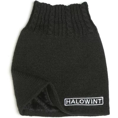 INF Bestickter Buchstaben Schal - Warmer Strick-Nackenwärmer Schwarz INF Bestickter Buchstaben Schal - Warmer Strick-Nackenwärmer Schwarz