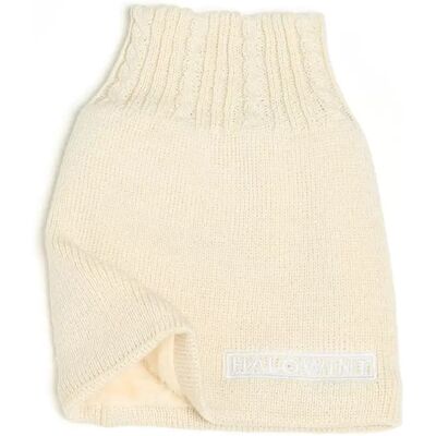 INF Bestickter Buchstaben Schal - Warmer Strick-Nackenwärmer Beige INF Bestickter Buchstaben Schal - Warmer Strick-Nackenwärmer Beige