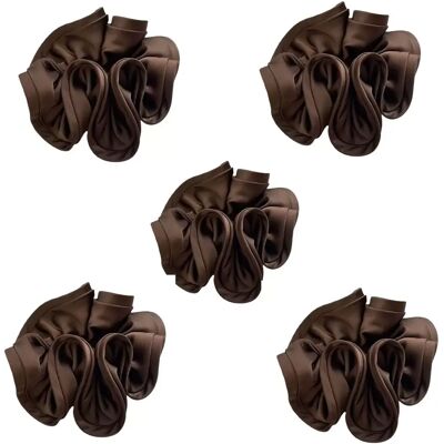 INF Elegante Satin-Scrunchies für Damen - 5er Set, 7cm, Verschiedene Farben Kaffee INF Elegante Satin-Scrunchies für Damen - 5er Set, 7cm, Verschiedene Farben Kaffee