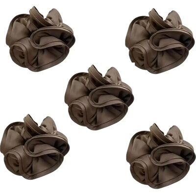 INF Elegante Satin-Scrunchies für Damen - 5er Set, 7cm, Verschiedene Farben Kamel INF Elegante Satin-Scrunchies für Damen - 5er Set, 7cm, Verschiedene Farben Kamel
