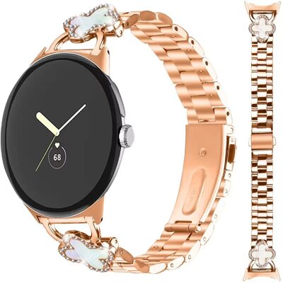 INF Roségoldenes Kleeblatt-Edelstahl-Uhrenarmband kompatibel mit Google Pixel INF Roségoldenes Kleeblatt-Edelstahl-Uhrenarmband kompatibel mit Google Pixel