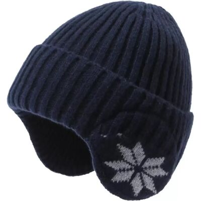 INF Winter Strickmütze mit Nackenwärmer für Herren - Ohrenschutz Mütze Navy blau INF Winter Strickmütze mit Nackenwärmer für Herren - Ohrenschutz Mütze Navy blau