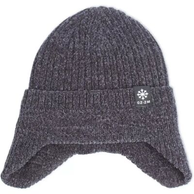 INF Warme Herren Wintermütze - Chenille Strickmütze mit Ohrenklappen für kaltes Wetter Grau INF Warme Herren Wintermütze - Chenille Strickmütze mit Ohrenklappen für kaltes Wetter Grau