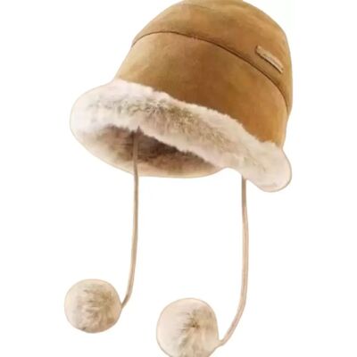 INF Khaki Doppelball Mongolische Mütze - Plüschiger, warmer Winterohrenschutz INF Khaki Doppelball Mongolische Mütze - Plüschiger, warmer Winterohrenschutz