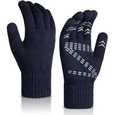 INF Gestrickte, warme Handschuhe - Touchscreen-kompatibel, rutschfeste Wollmischung Blau INF Gestrickte, warme Handschuhe - Touchscreen-kompatibel, rutschfeste Wollmischung Blau