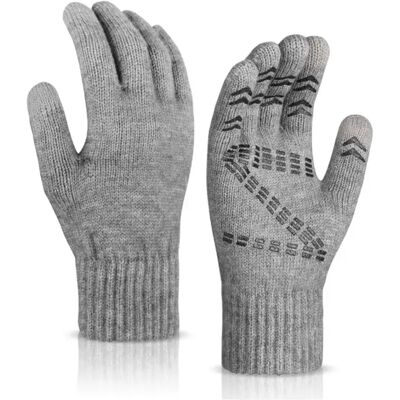 INF Gestrickte, warme Handschuhe - Touchscreen-kompatibel, rutschfeste Wollmischung Grau INF Gestrickte, warme Handschuhe - Touchscreen-kompatibel, rutschfeste Wollmischung Grau