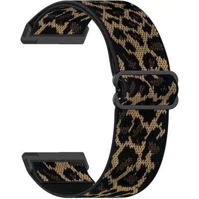 INF Elastisches Nylon-Uhrenarmband kompatibel mit Coros Nomad und Apex 4, Leopardenmuster Ersatzband mit Butterfly-Verschluss Schwarzes Gold INF Elastisches Nylon-Uhrenarmband kompatibel mit Coros Nomad und Apex 4, Leopardenmuster Ersatzband mit Butterfly-Verschluss Schwarzes Gold